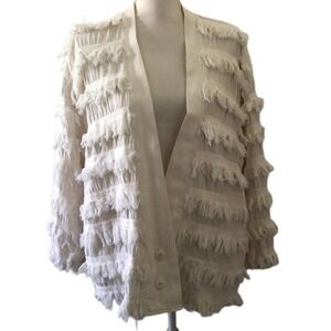 Vintage Marshall Rousso Las Vegas button Jacket Fringe Jungle Zebra Theme Small